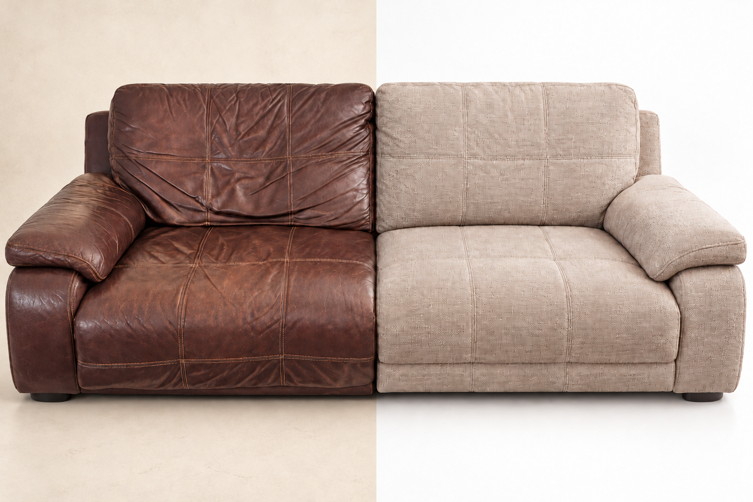 Before & after sofa reupholstery