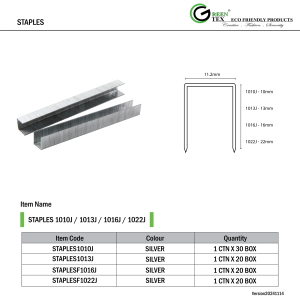 STAPLES 1010J,1013J,1016J,1022J