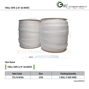 TWILL TAPE 3,8 AA WHITE