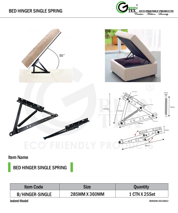 bed hinger single spring