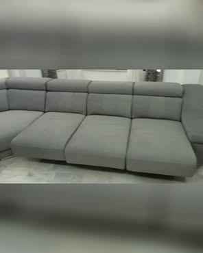 Grey sofa cushion replacement after work